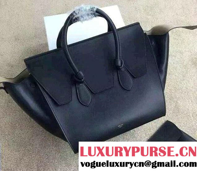 Celine Tie Tote Small Bag in Calfskin Leather Black 2015