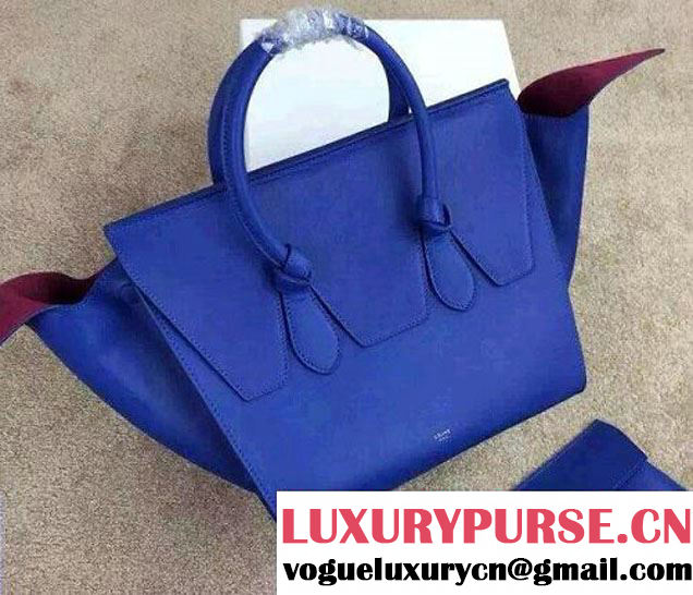 Celine Tie Tote Small Bag in Calfskin Leather Blue 2015