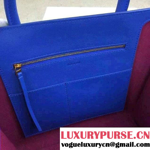 Celine Tie Tote Small Bag in Calfskin Leather Blue 2015
