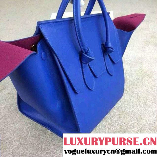 Celine Tie Tote Small Bag in Calfskin Leather Blue 2015