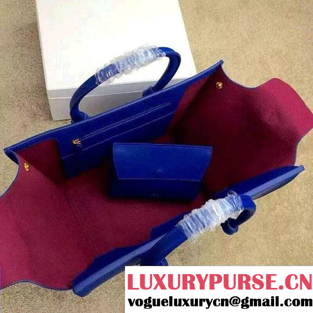Celine Tie Tote Small Bag in Calfskin Leather Blue 2015