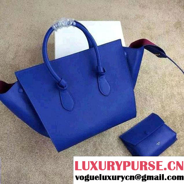 Celine Tie Tote Small Bag in Calfskin Leather Blue 2015