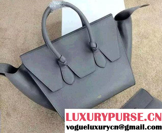 Celine Tie Tote Small Bag in Calfskin Leather Gray 2015