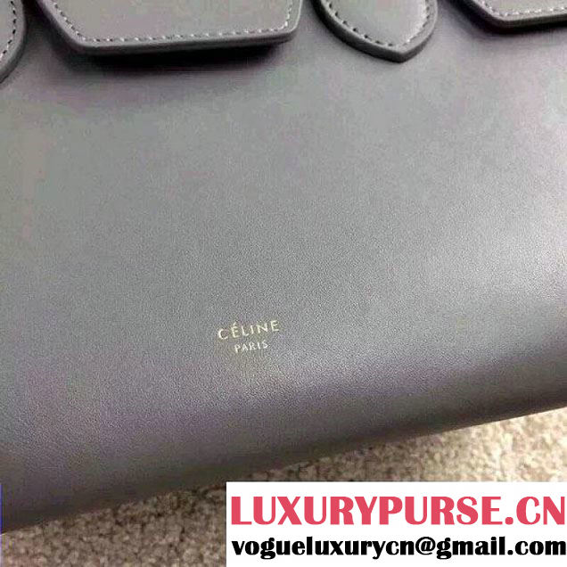 Celine Tie Tote Small Bag in Calfskin Leather Gray 2015