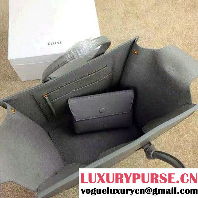 Celine Tie Tote Small Bag in Calfskin Leather Gray 2015