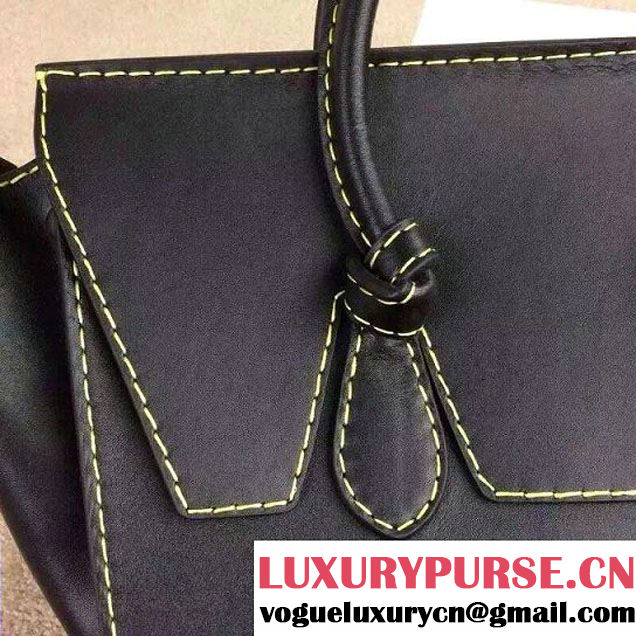Celine Tie Tote Small Bag in Natural Leather Black 2015
