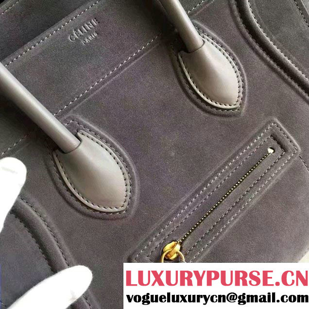 Celine Luggage Phantom Bag in Original Suede Leather 2017
