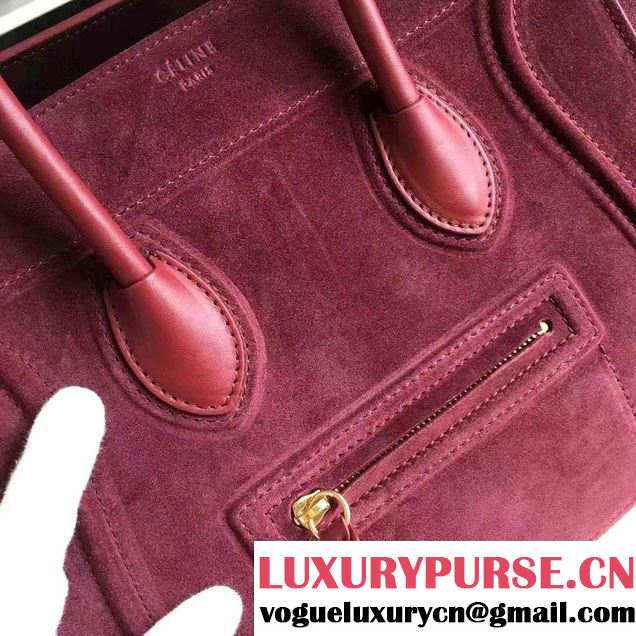 Celine Luggage Phantom Bag in Original Suede Leather 2017