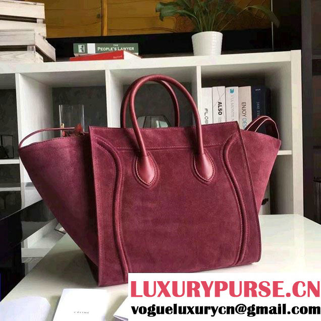 Celine Luggage Phantom Bag in Original Suede Leather 2017