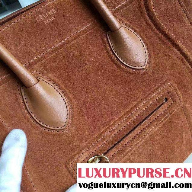 Celine Luggage Phantom Bag in Original Suede Leather 2017