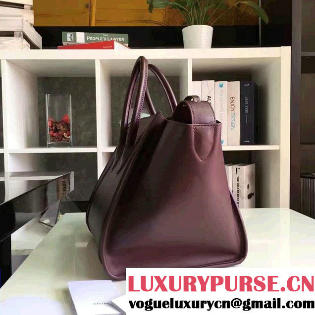 Celine Luggage Phantom Bag in Original Smooth Leather Burgundy 2017