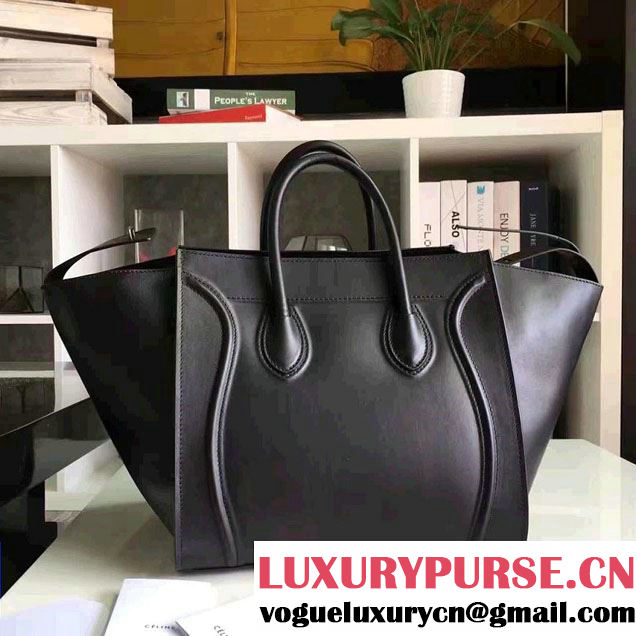 Celine Luggage Phantom Bag in Original Smooth Leather Black 2017