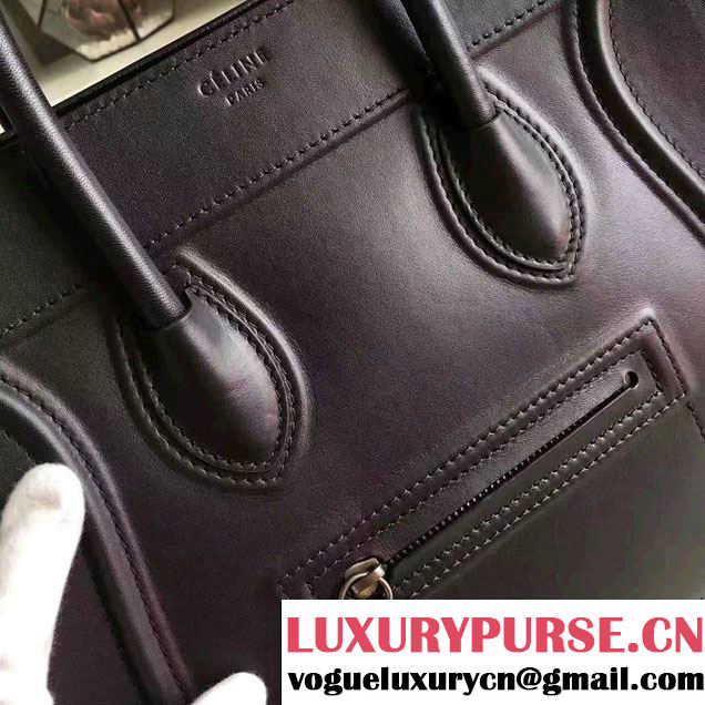 Celine Luggage Phantom Bag in Original Smooth Leather Black 2017