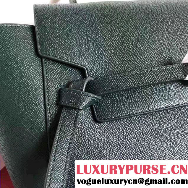 Celine Belt Tote Small Bag in Clemence Leather Dark Green