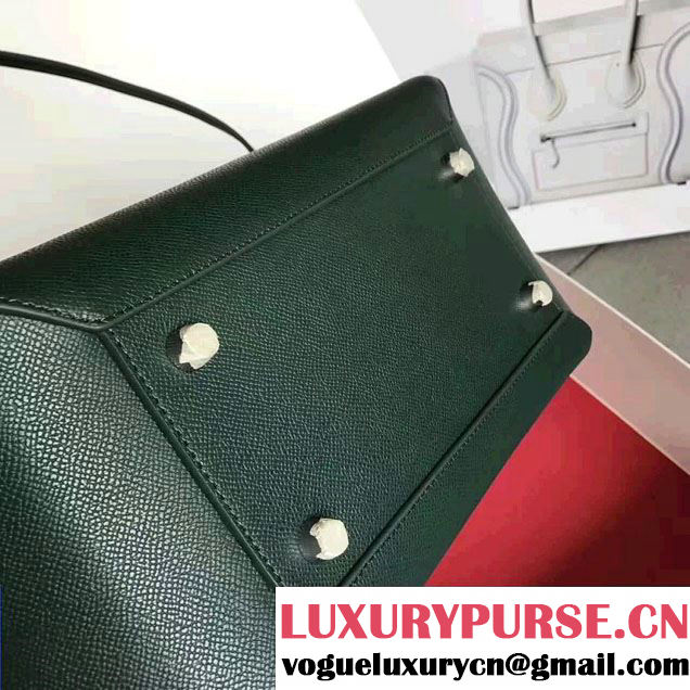Celine Belt Tote Small Bag in Clemence Leather Dark Green