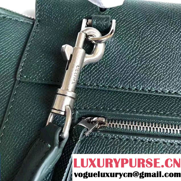 Celine Belt Tote Small Bag in Clemence Leather Dark Green