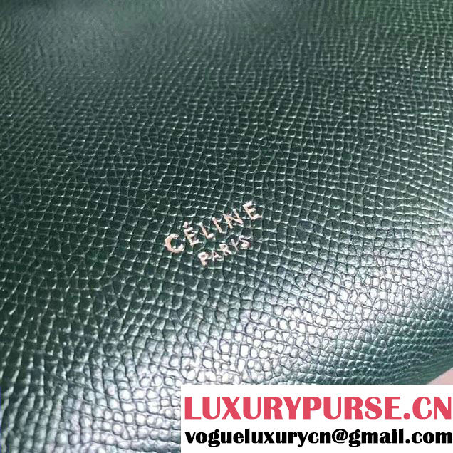 Celine Belt Tote Small Bag in Clemence Leather Dark Green