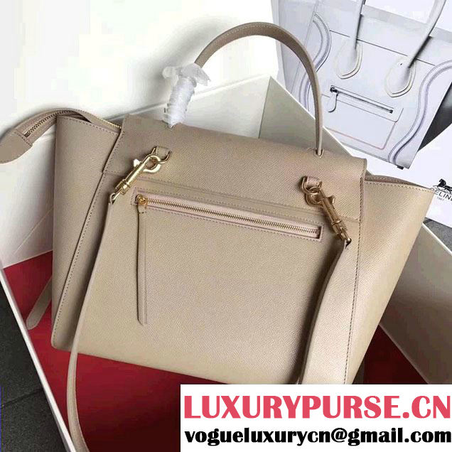 Celine Belt Tote Small Bag in Epsom Leather Apricot