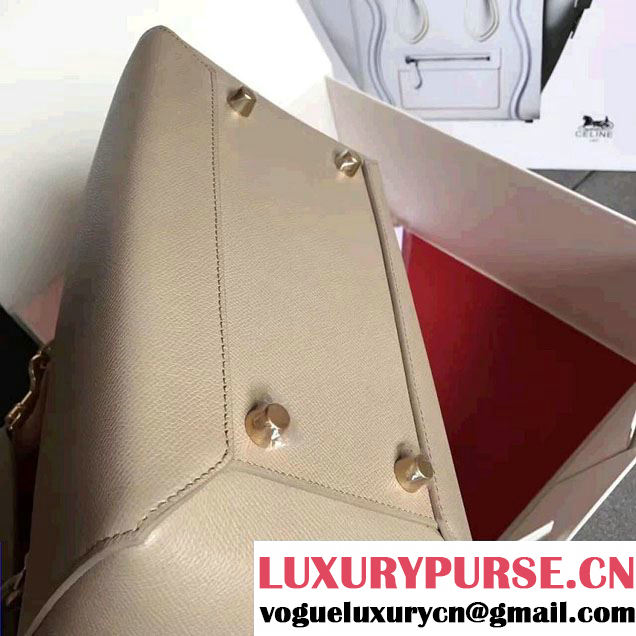 Celine Belt Tote Small Bag in Epsom Leather Apricot