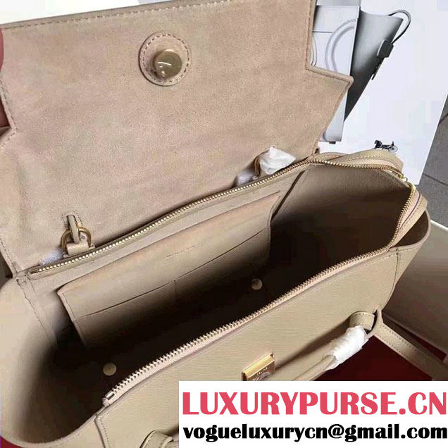 Celine Belt Tote Small Bag in Epsom Leather Apricot