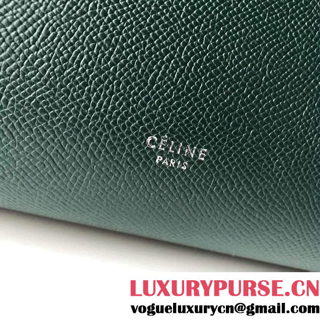 Celine Belt Tote Small Bag in Epsom Leather Dark Green