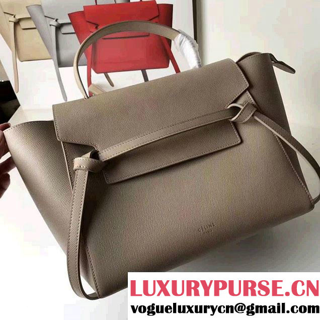 Celine Belt Tote Small Bag in Epsom Leather Light Gary