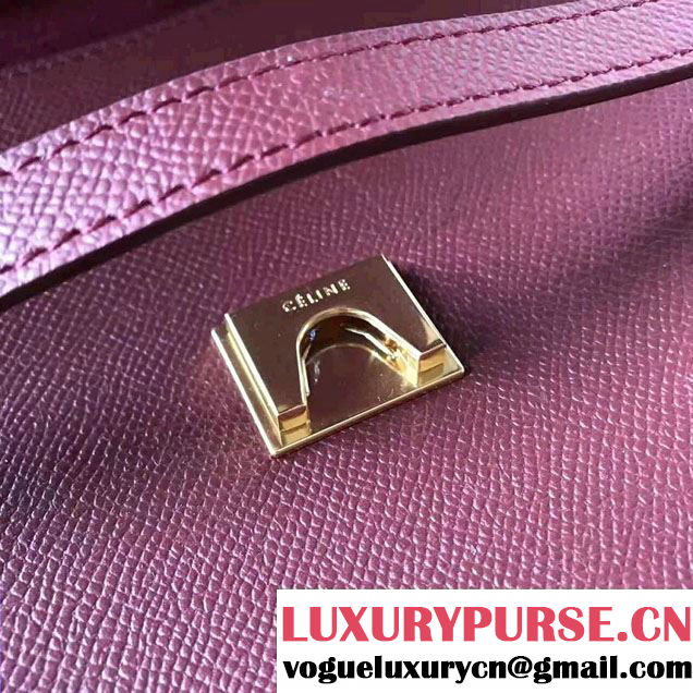 Celine Belt Tote Small Bag in Epsom Leather Burgundy
