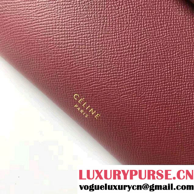 Celine Belt Tote Small Bag in Epsom Leather Burgundy