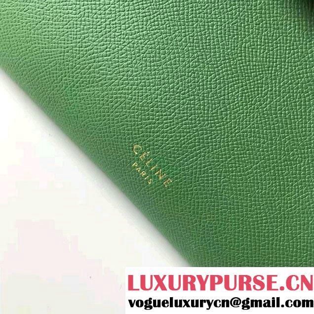 Celine Belt Tote Small Bag in Epsom Leather Green