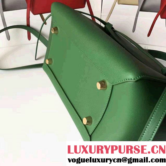 Celine Belt Tote Small Bag in Epsom Leather Green