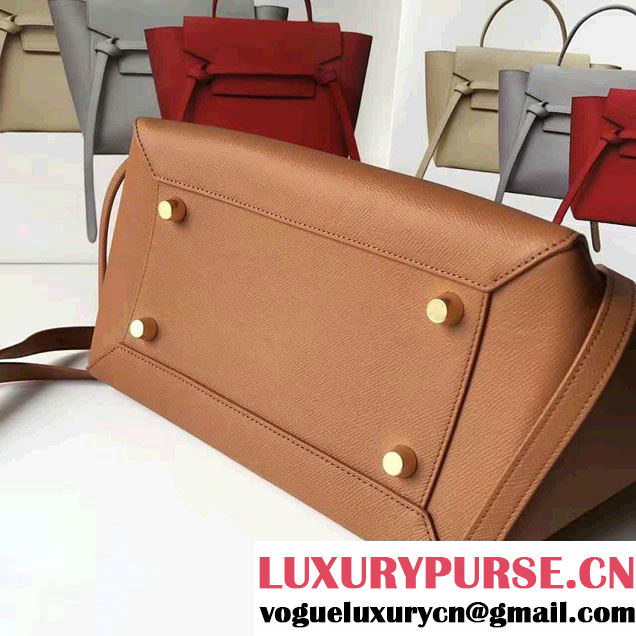Celine Belt Tote Small Bag in Epsom Leather Brown