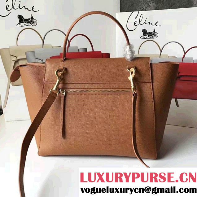 Celine Belt Tote Small Bag in Epsom Leather Brown