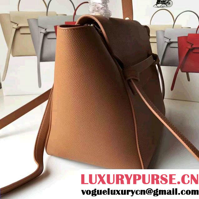 Celine Belt Tote Small Bag in Epsom Leather Brown