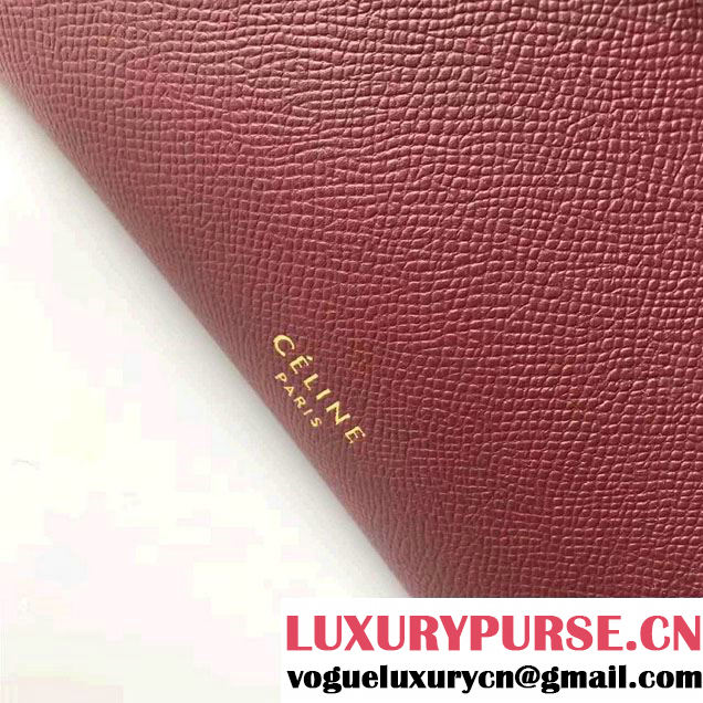 Celine Belt Tote Mini Bag in Epsom Leather Burgundy