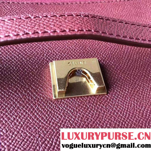 Celine Belt Tote Mini Bag in Epsom Leather Burgundy