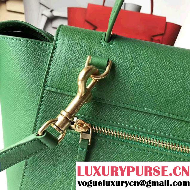 Celine Belt Tote Mini Bag in Epsom Leather Green
