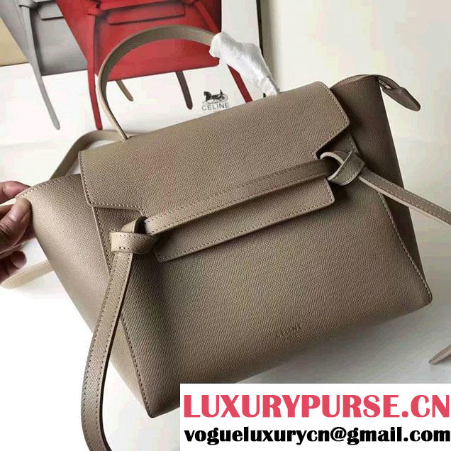 Celine Belt Tote Mini Bag in Epsom Leather Light Gary