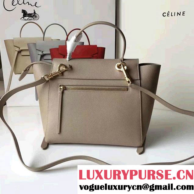 Celine Belt Tote Mini Bag in Epsom Leather Light Gary