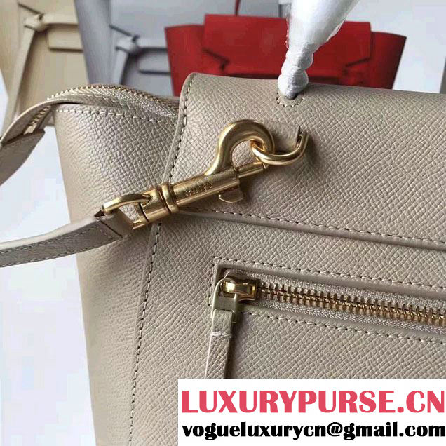 Celine Belt Tote Mini Bag in Epsom Leather Light Gary