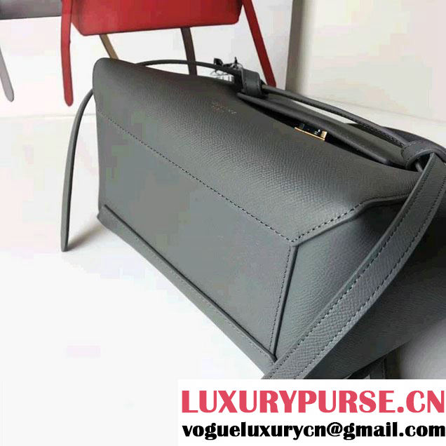 Celine Belt Tote Mini Bag in Epsom Leather Dark Gary