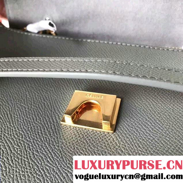 Celine Belt Tote Mini Bag in Epsom Leather Dark Gary