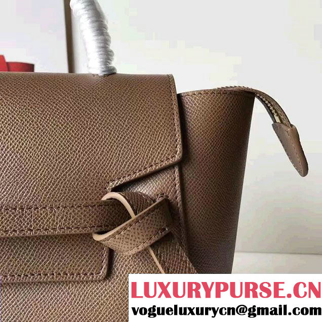Celine Belt Tote Mini Bag in Epsom Leather Coffee