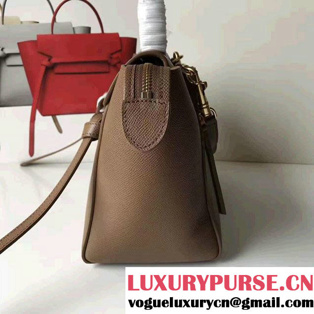 Celine Belt Tote Mini Bag in Epsom Leather Coffee