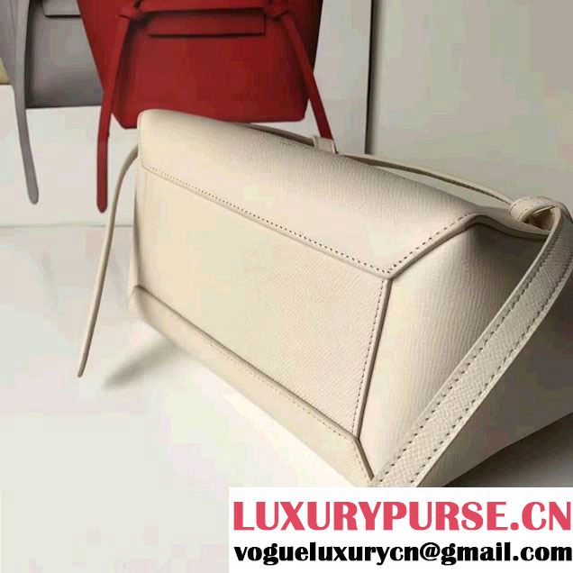 Celine Belt Tote Mini Bag in Epsom Leather White