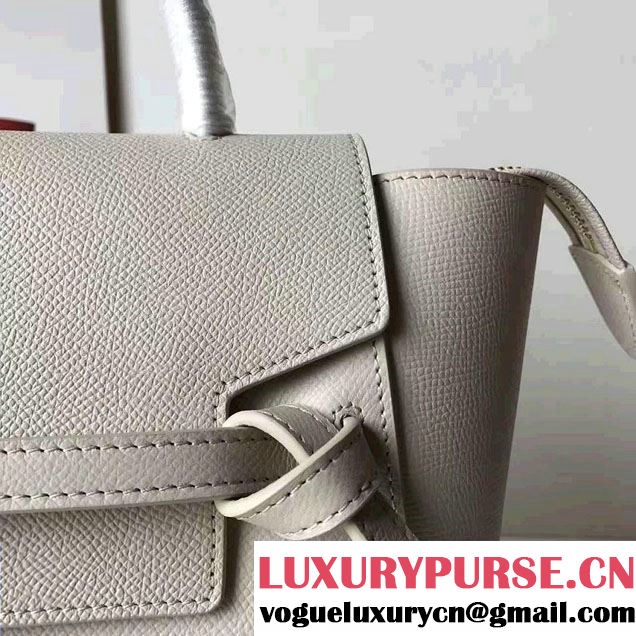 Celine Belt Tote Mini Bag in Epsom Leather White