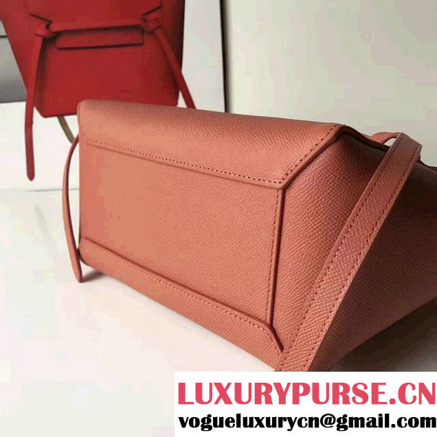 Celine Belt Tote Mini Bag in Epsom Leather Brick Red
