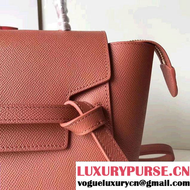 Celine Belt Tote Mini Bag in Epsom Leather Brick Red