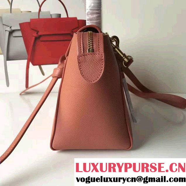 Celine Belt Tote Mini Bag in Epsom Leather Brick Red