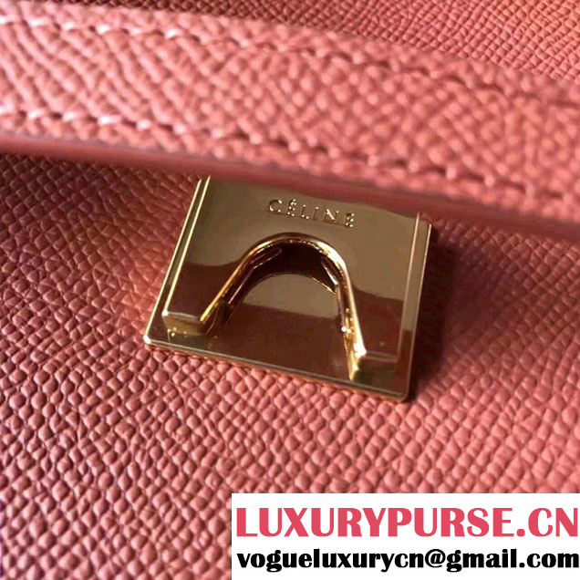 Celine Belt Tote Mini Bag in Epsom Leather Brick Red
