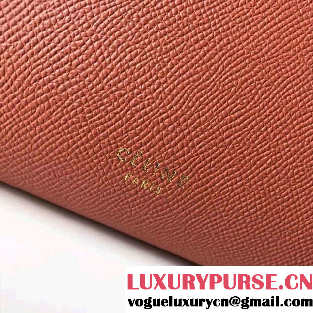 Celine Belt Tote Mini Bag in Epsom Leather Brick Red